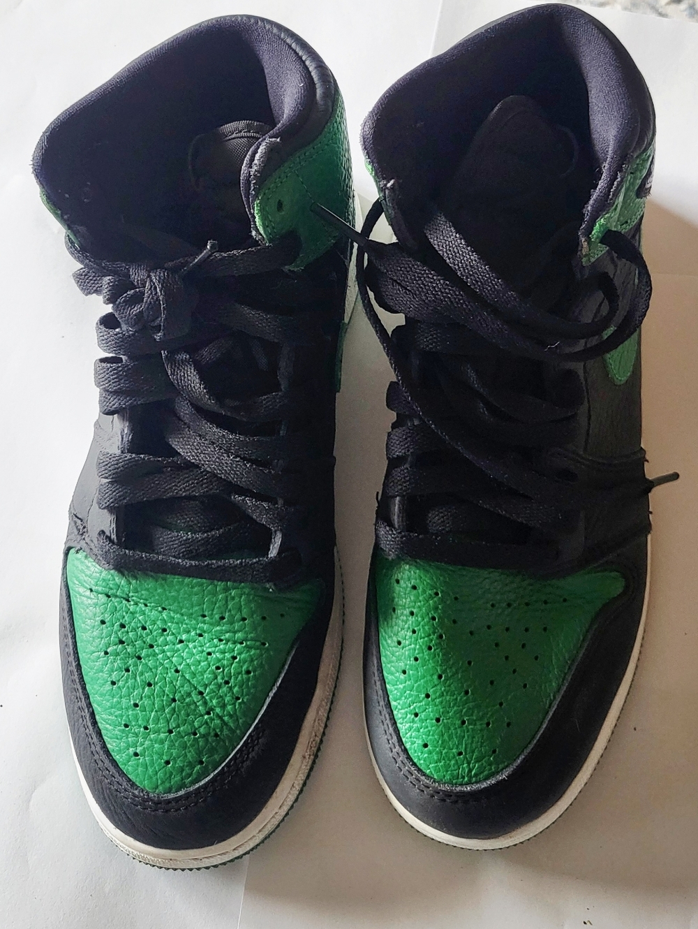 Black and Green High-Top Sneakers